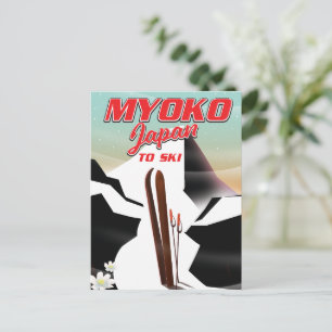 Carte Postale affiche de ski myoko japon