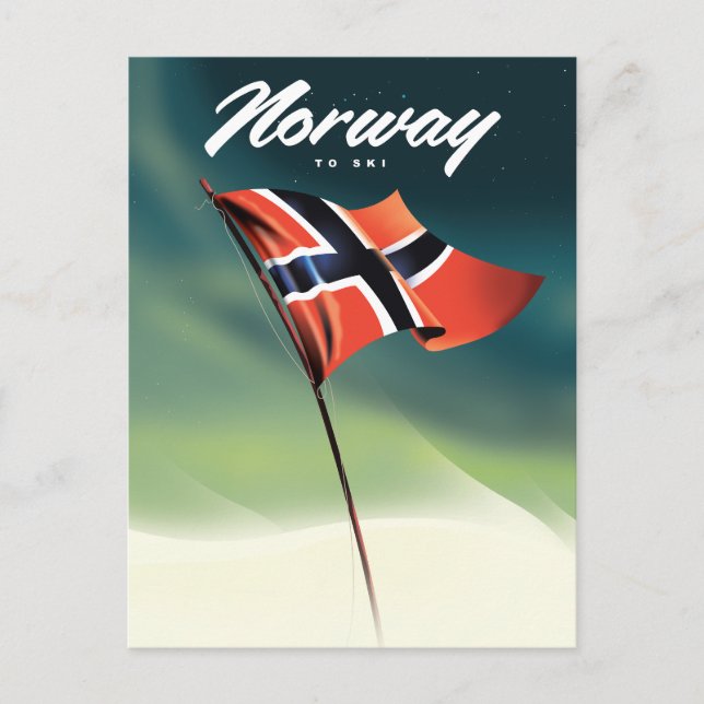 Carte Postale Affiche de ski norvégienne (Devant)
