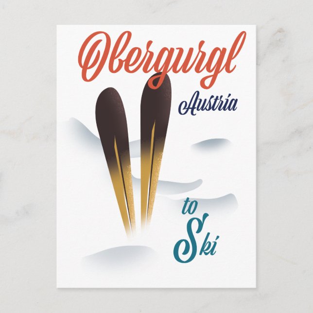 Carte Postale Affiche de ski Obergurgl Autriche (Devant)