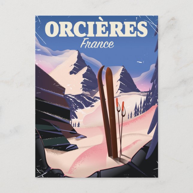 Carte Postale Affiche de ski ORCIÈRES france (Devant)