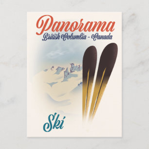 Carte Postale Affiche de ski Panorama Colombie-Britannique Canad