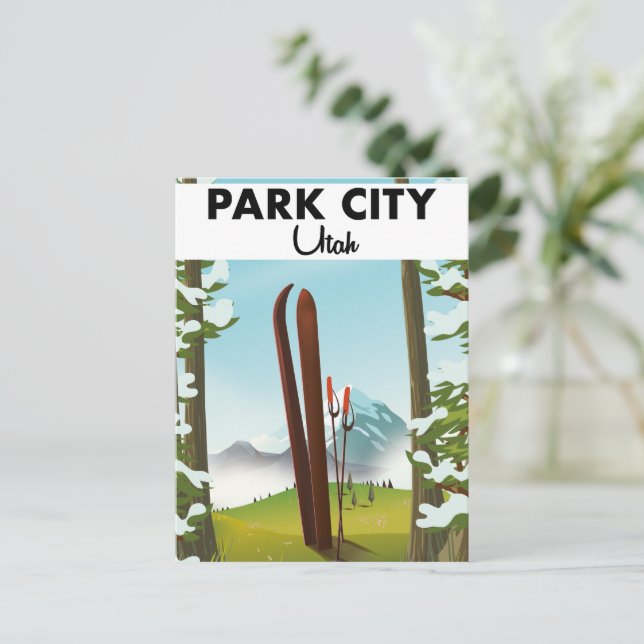Carte Postale Affiche de ski Park City Utah (Debout devant)