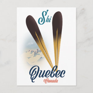 Carte Postale affiche de ski Québec Canada