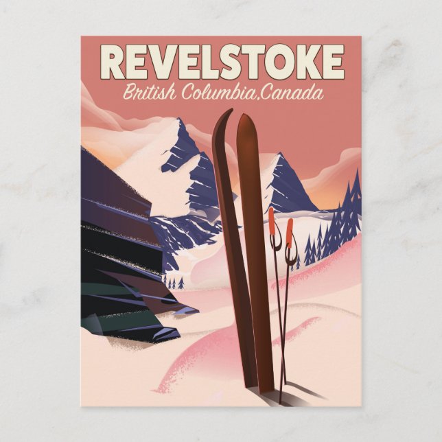 Carte Postale Affiche de ski Revelstoke Colombie-Britannique, Ca (Devant)