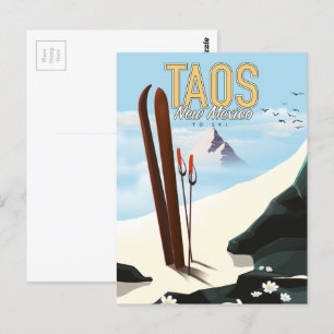 Carte Postale Affiche de ski Taos Nouveau-Mexique