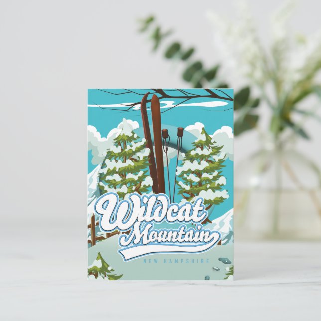 Carte Postale Affiche de ski Wildcat Mountain New Hampshire Cart (Debout devant)