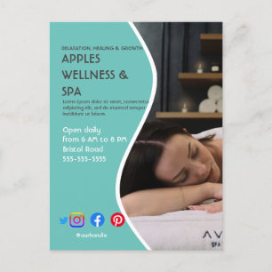 Carte Postale affiche de spa de santé flyer centre de bien-être