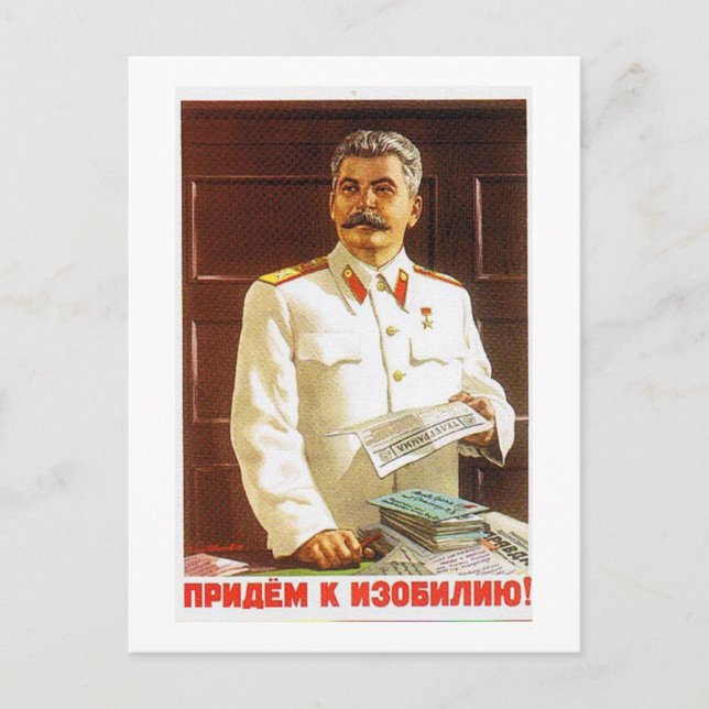 Carte Postale affiche de stalin (Devant)