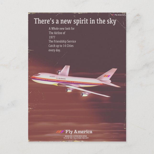 Carte Postale Affiche de style vintage Airliner 1977 (Devant)