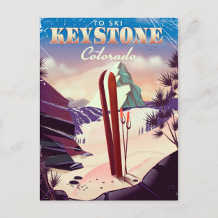 Carte Postale Affiche de style vintage de Keystone, Colorado Ski
