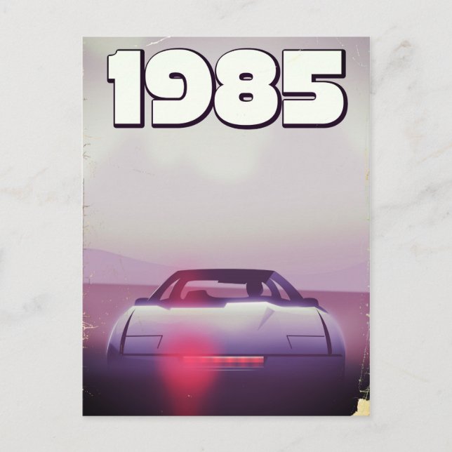 Carte Postale affiche de supercar vintage 1985 (Devant)