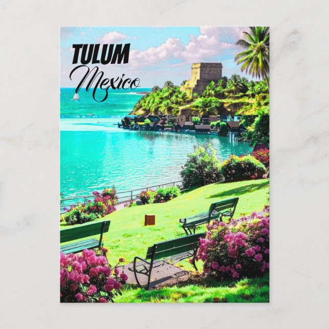 Carte Postale Affiche de Tulum, Impression de Tulum, Affiche de  (Devant)