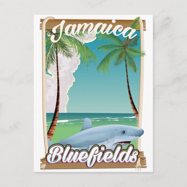 Carte Postale Affiche de vacances à la plage de Bluefields, Jama (Devant)