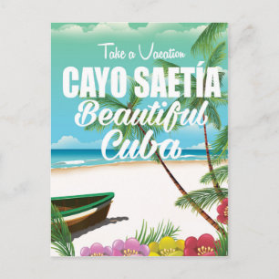 Carte Postale Affiche de vacances à la plage de Cayo Saetía Cuba