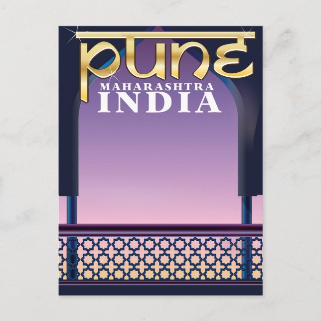 Carte Postale Affiche de vacances à Pune, Maharashtra Inde (Devant)