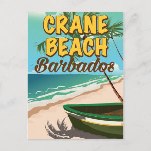 Carte Postale Affiche de vacances de Crane Beach Barbade