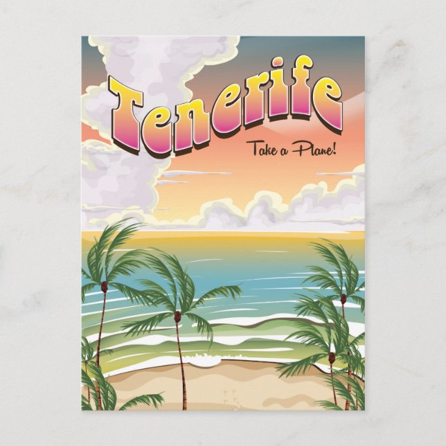 Carte Postale Affiche de vacances de plage à Tenerife (Devant)
