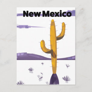 Carte Postale Affiche de vacances de style vintage Cactus du Nou