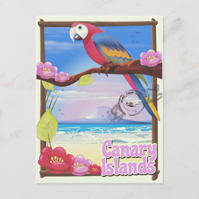 Carte Postale Affiche de vacances d'été aux îles Canaries (Devant)