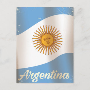 Carte Postale Affiche de vacances du drapeau national d'Argentin