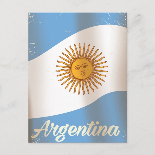 Carte Postale Affiche de vacances du drapeau national d'Argentin (Devant)