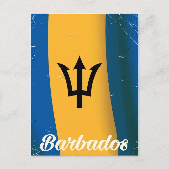 Carte Postale Affiche de vacances du drapeau national de la Barb (Devant)