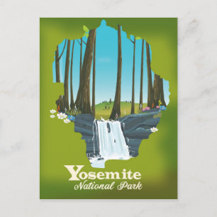 Carte Postale Affiche de vacances du parc national Yosemite.