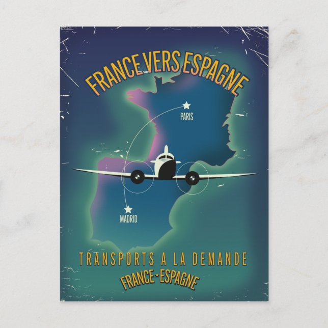 Carte Postale Affiche de vacances France en Espagne (Devant)