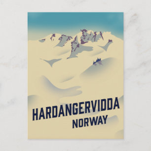 Carte Postale Affiche de vacances Hardangervidda Norvège.