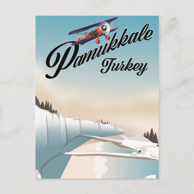 Carte Postale Affiche de vacances Pamukkale Turquie. (Devant)