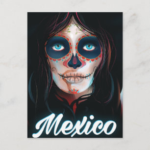 Carte Postale Affiche de vacances pour le Jour des Morts au Mexi