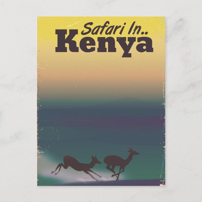 Carte Postale Affiche de vacances Safari au Kenya (Devant)