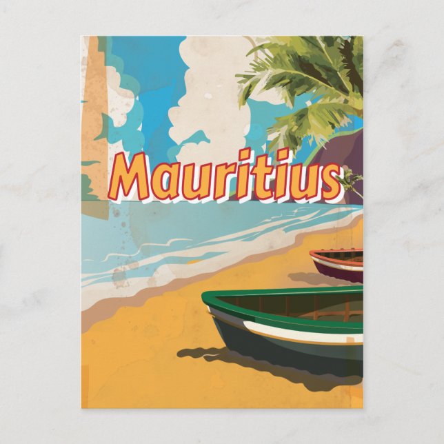 Carte Postale Affiche de vacances vintage à Maurice (Devant)