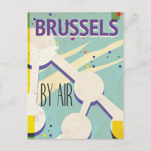 Carte Postale Affiche de vacances vintage Bruxelles