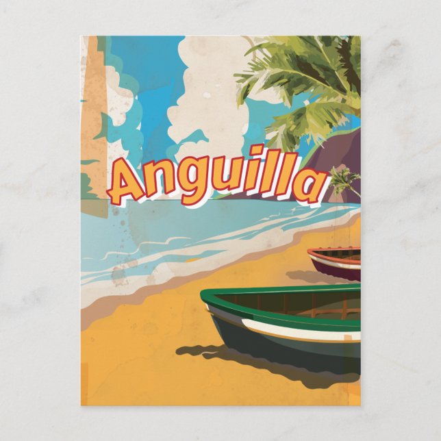 Carte Postale Affiche de vacances vintage d'Anguilla (Devant)