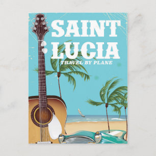 Carte Postale Affiche de vacances vintage de Sainte-Lucie