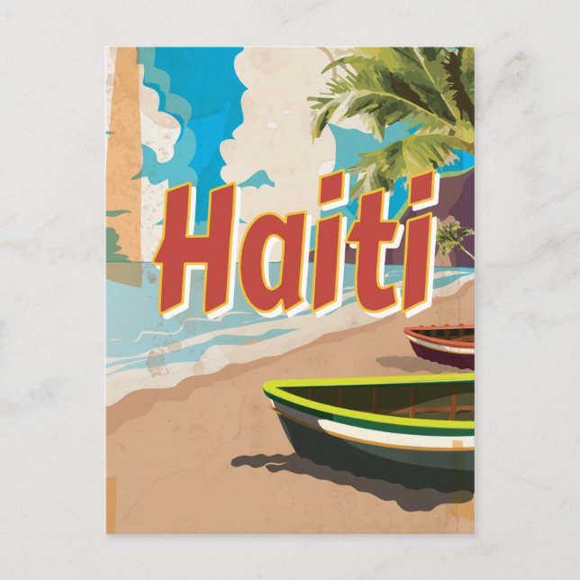 Carte Postale Affiche de vacances vintage Haïti (Devant)