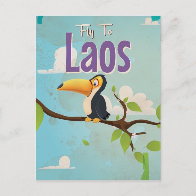 Carte Postale Affiche de vacances vintage Laos (Devant)