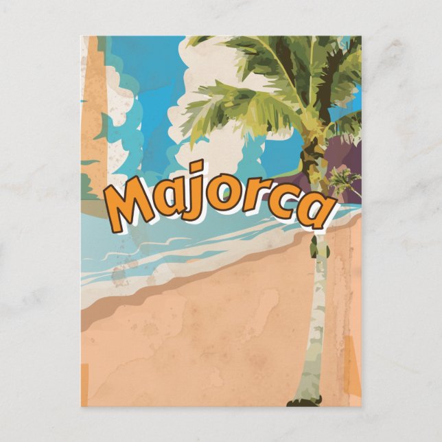 Carte Postale Affiche de vacances vintage Majorque (Devant)