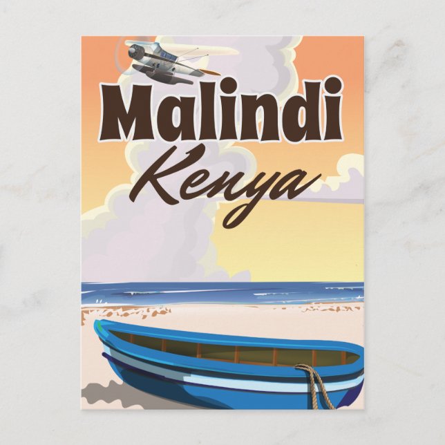 Carte Postale Affiche de vacances vintage Malindi Kenya (Devant)