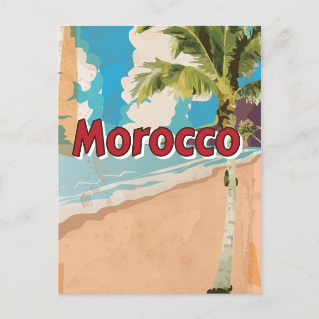 Carte Postale Affiche de vacances vintage Maroc (Devant)