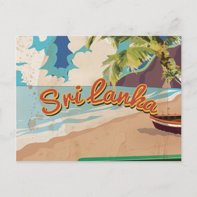 Carte Postale Affiche de vacances vintage Sri Lanka (Devant)