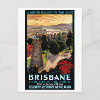 Carte Postale Affiche de Vintage voyage de Brisbane Australie