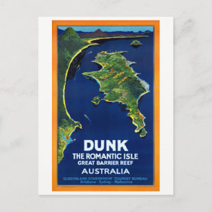 Carte Postale Affiche de Vintage voyage restaurée Australie Dunk