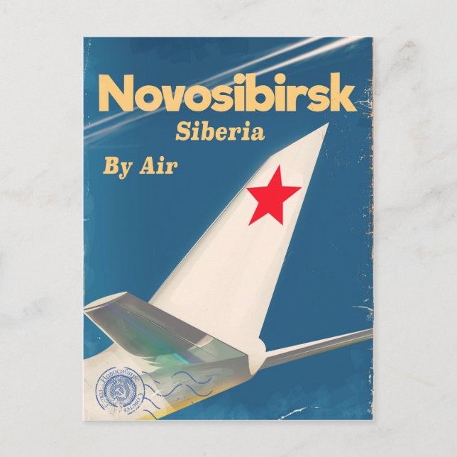 Carte Postale Affiche de vol de Novosibirsk Sibérie Union soviét (Devant)