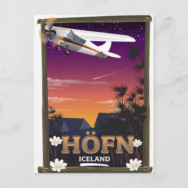 Carte Postale Affiche de vol Höfn Islande (Devant)