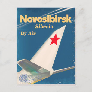 Carte Postale Affiche de vol Novosibirsk Sibérie union soviétiqu