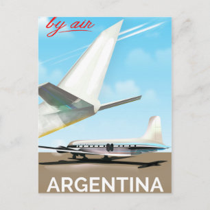 Carte Postale Affiche de vol vintage "By Air" Argentine
