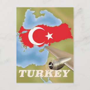 Carte Postale Affiche de vol vintage Turquie
