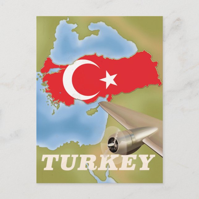 Carte Postale Affiche de vol vintage Turquie (Devant)